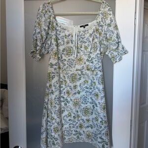 Floral Mini Dress with Puff Sleeves